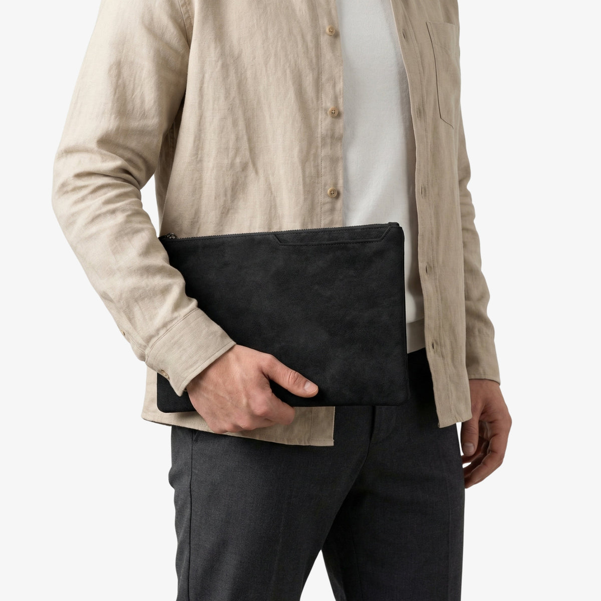 Alcantara Pouch - Deep Black