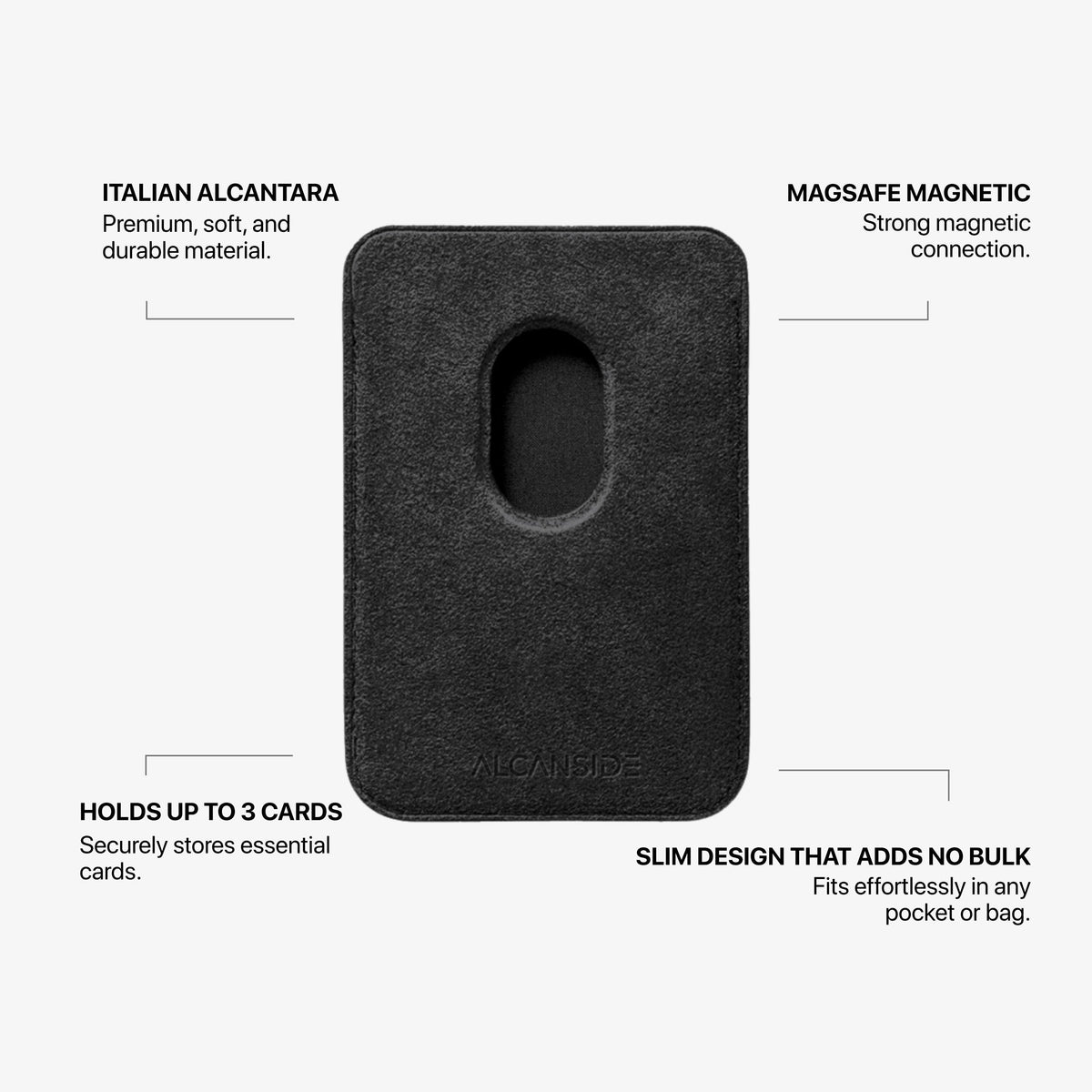 Alcantara MagSafe Wallet - Deep Black