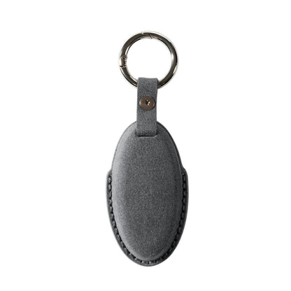 Alcantara Car Key Fob Cover for Nissan Model B with Buckle - Space Grey