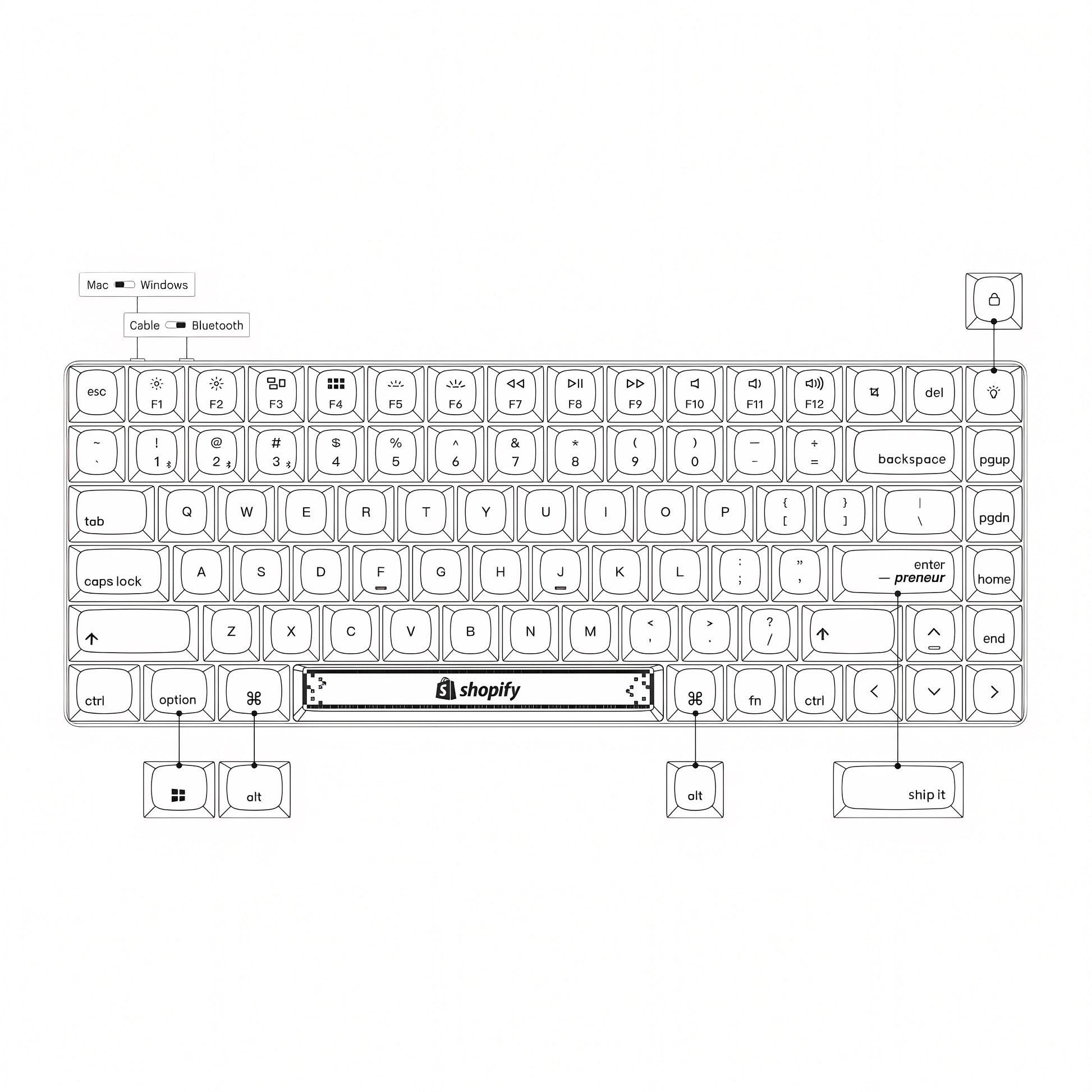 Shopify Keyboard Blue
