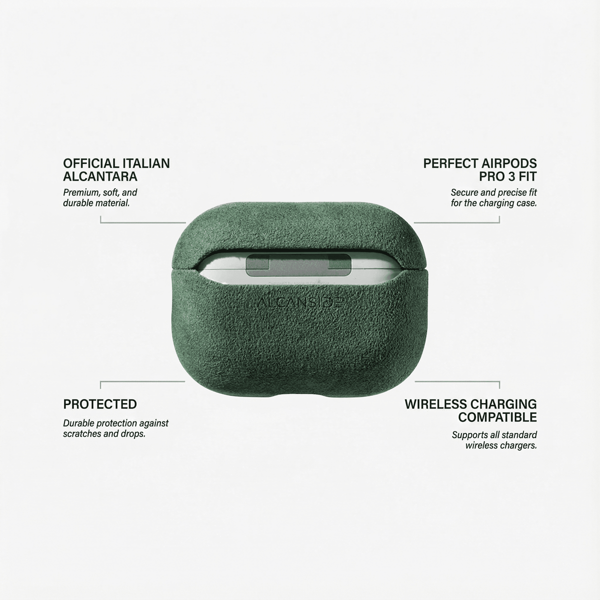 AirPods Pro (3rd Generation) Alcantara Case - Midnight Green