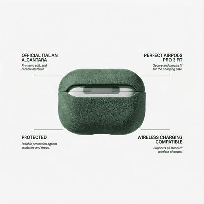 AirPods Pro (3rd Generation) Alcantara Case - Midnight Green