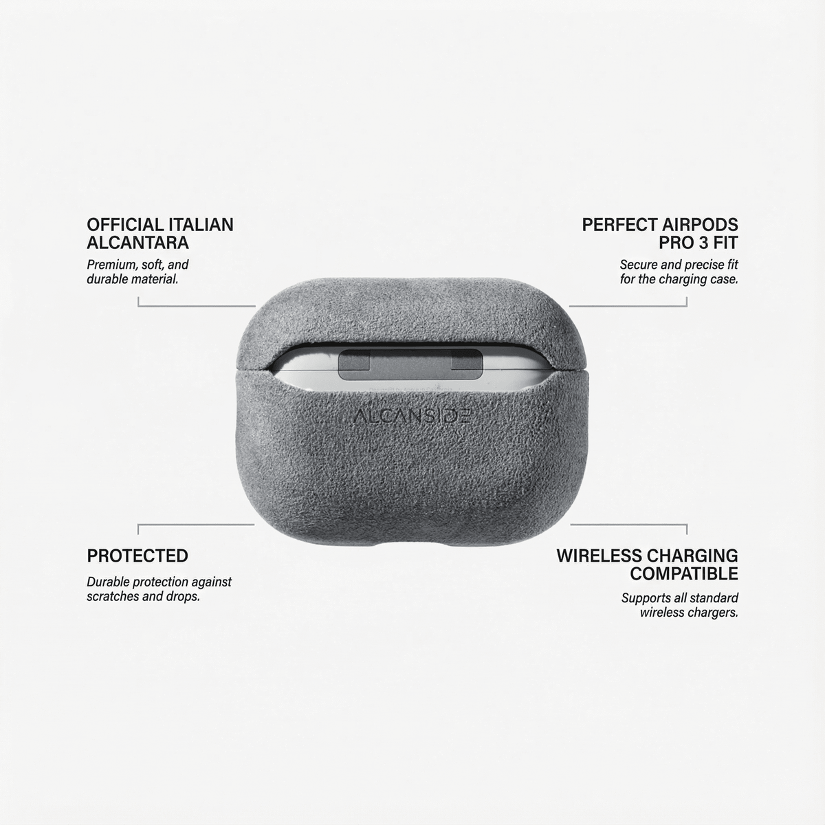 AirPods Pro (3rd Generation) Alcantara Case - Nardo Gray