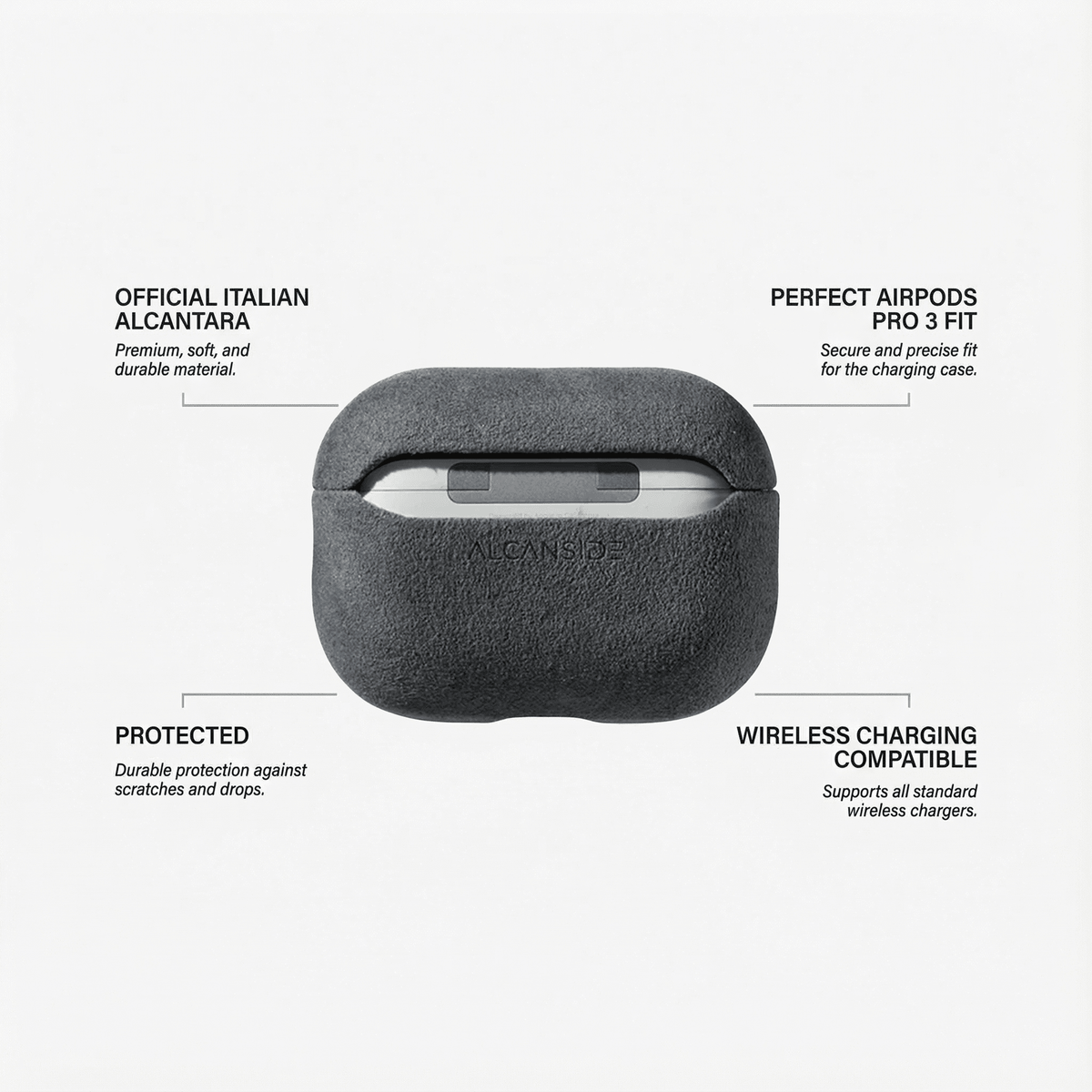 AirPods Pro (3rd Generation) Alcantara Case - Space Grey