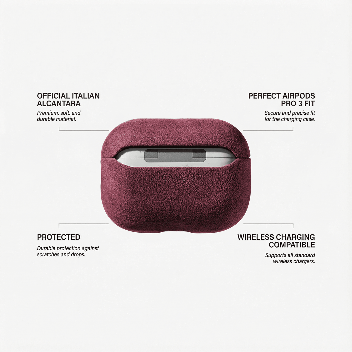 AirPods Pro (3rd Generation) Alcantara Case - Wine Red