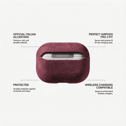 AirPods Pro (3rd Generation) Alcantara Case - Wine Red