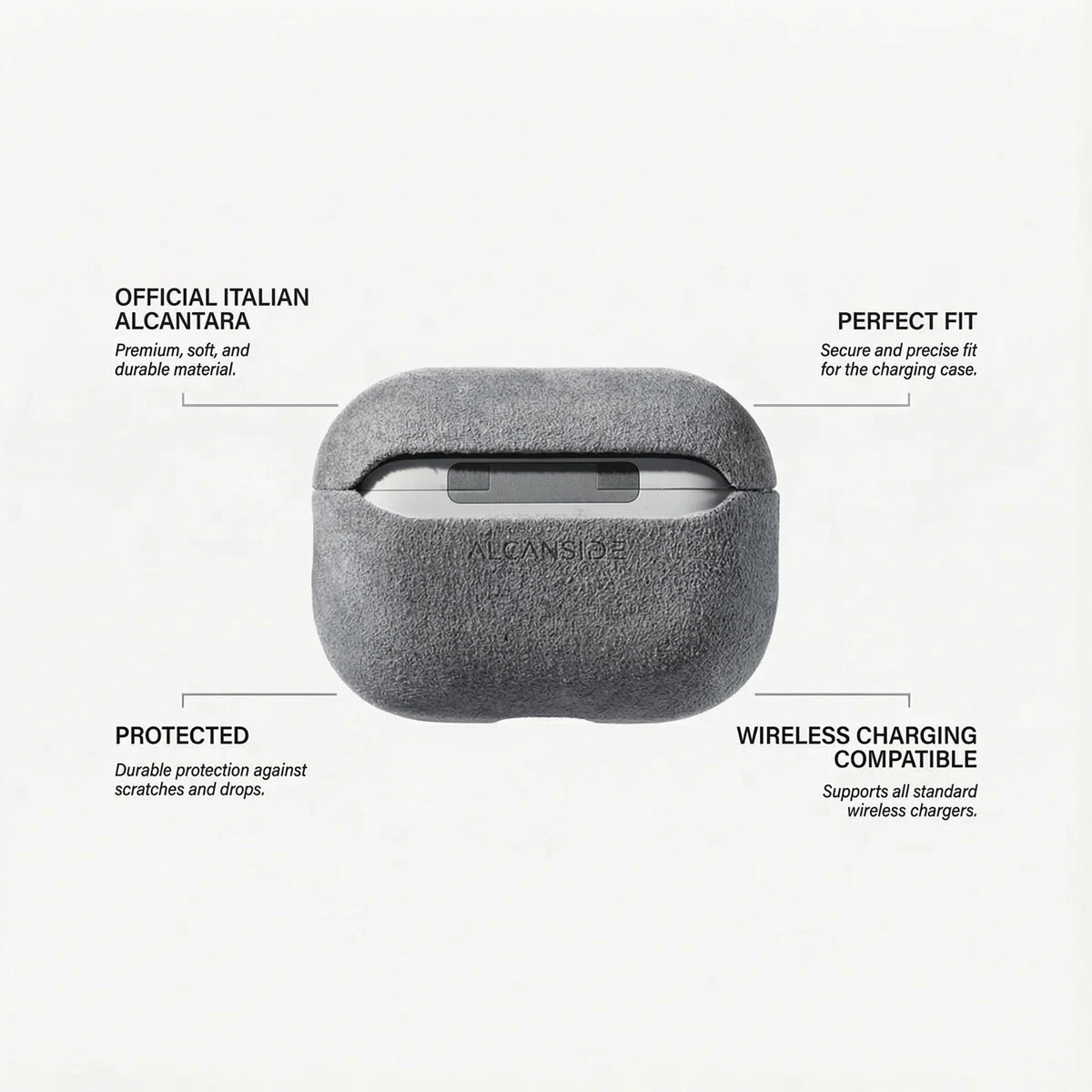 AirPods Pro (2nd Generation) Alcantara Case - Nardo Gray
