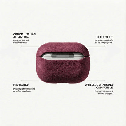 AirPods Pro Alcantara Case - Wine Red