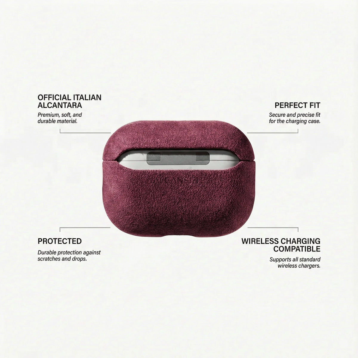 AirPods Pro (2nd Generation) Alcantara Case - Wine Red