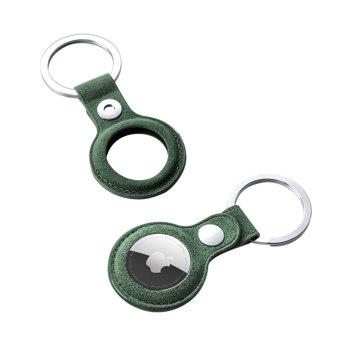 Alcantara AirTag Key Ring - Midnight Green