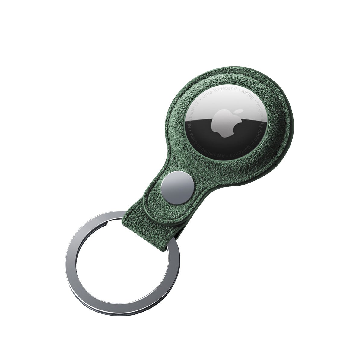 Alcantara AirTag Key Ring - Midnight Green