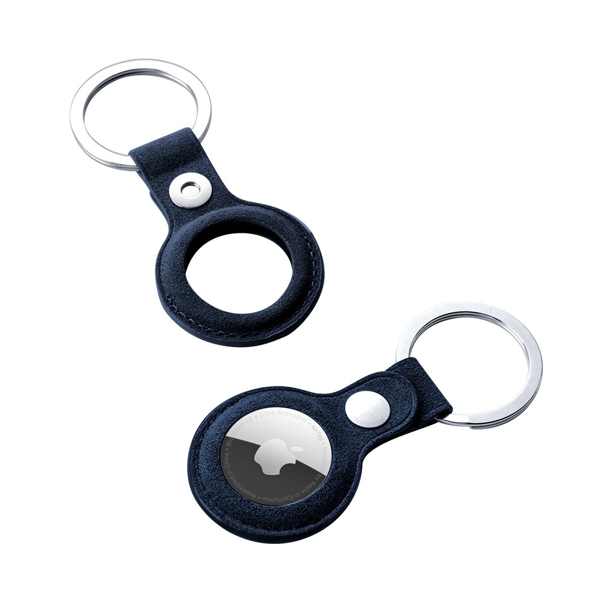 Alcantara AirTag Key Ring - Navy Blue