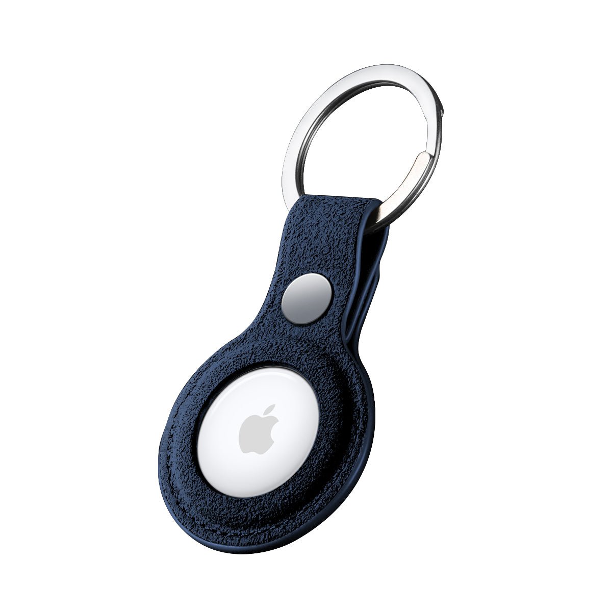 Alcantara AirTag Key Ring - Navy Blue