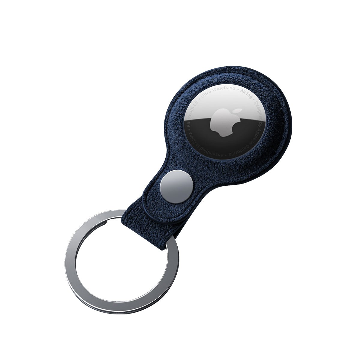 Alcantara AirTag Key Ring - Navy Blue