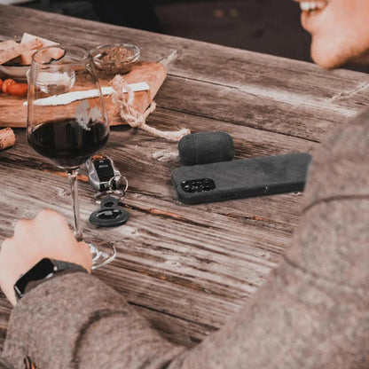 Alcantara AirTag Key Ring - Space Grey