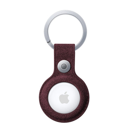 Alcantara AirTag Key Ring - Wine Red