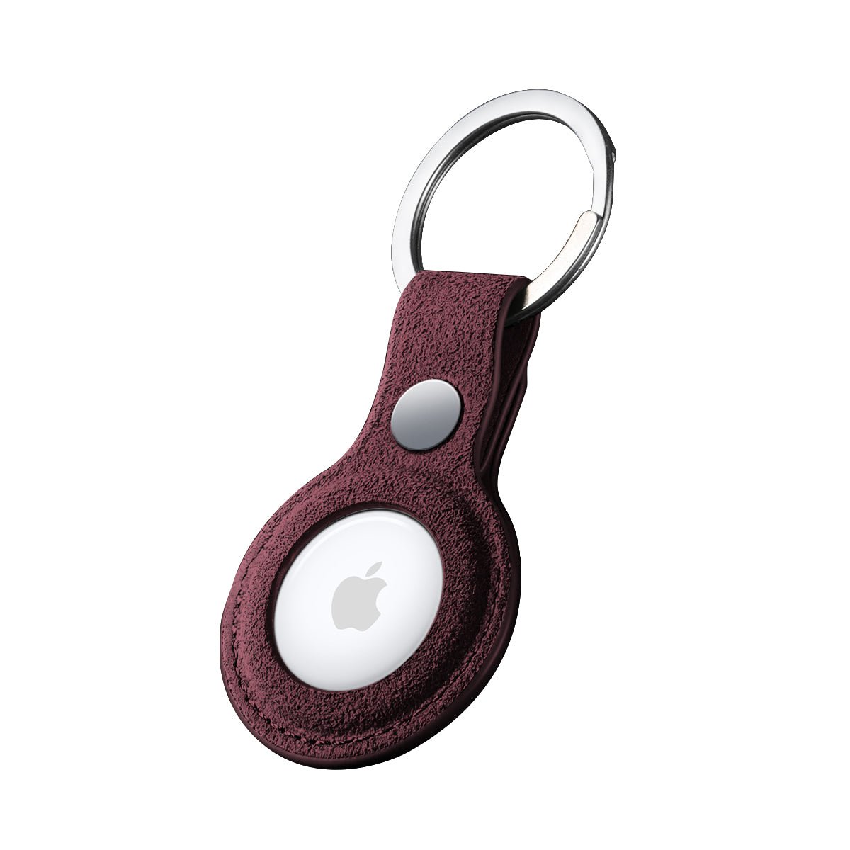 Alcantara AirTag Key Ring - Wine Red
