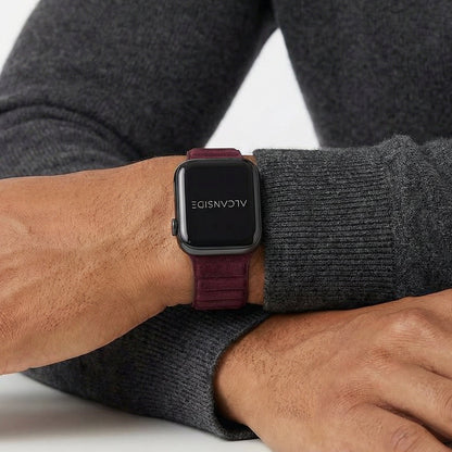 Alcantara Apple Watch Band - Wine Red - 38/40/41/42mm