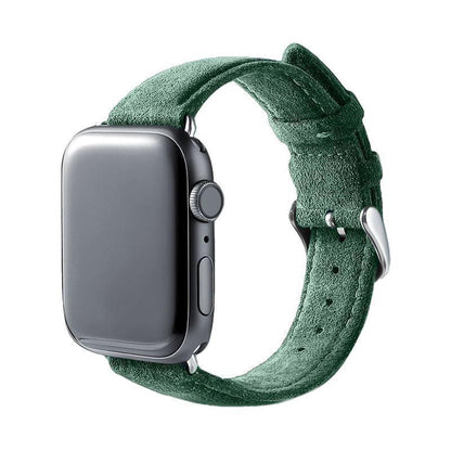 Alcantara Apple Watch Band With Buckle - Midnight Green - 42/44/45/46mm & Ultra (49mm)