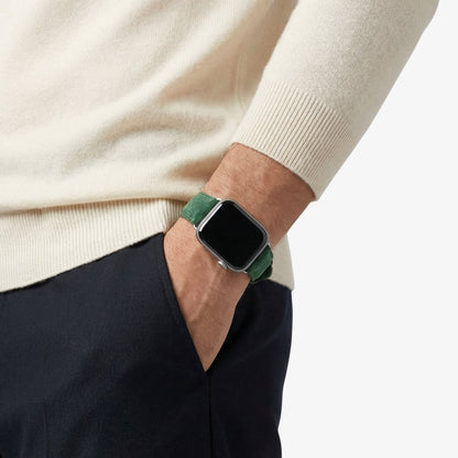 Alcantara Apple Watch Band With Buckle - Midnight Green - 42/44/45/46mm & Ultra (49mm)