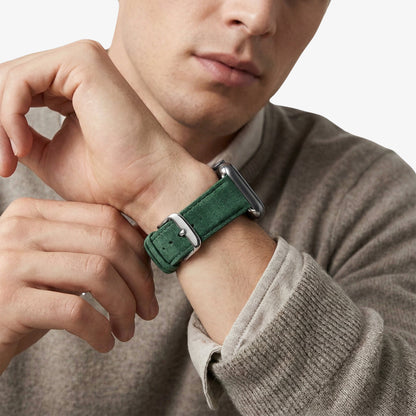 Alcantara Apple Watch Band With Buckle - Midnight Green - 38/40/41/42mm