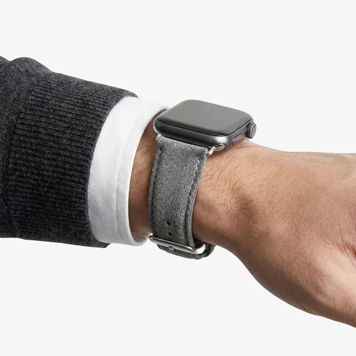 Alcantara Apple Watch Band With Buckle - Nardo Gray - 42/44/45/46mm & Ultra (49mm)