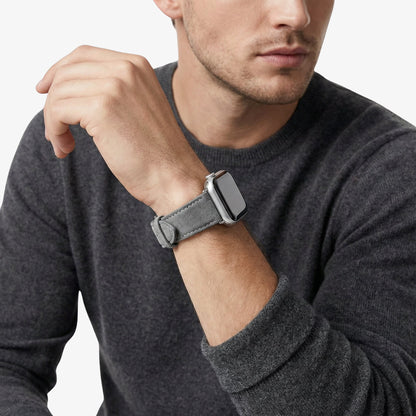 Alcantara Apple Watch Band With Buckle - Nardo Gray - 42/44/45/46mm & Ultra (49mm)