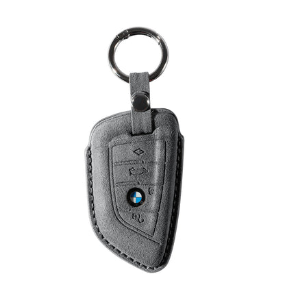 Alcantara Car Key Fob Cover for BMW | Model B with Buckle - Space Grey