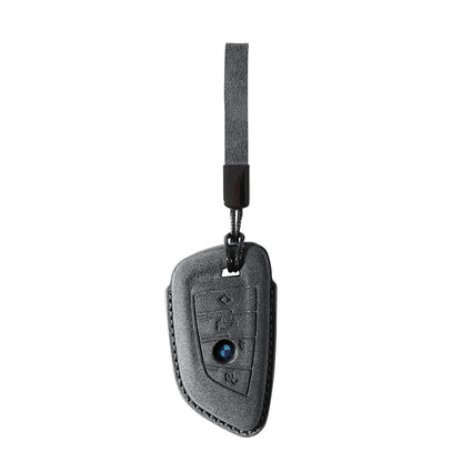 Alcantara Car Key Fob Cover for BMW | Model E with Buckle - Space Grey