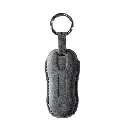Alcantara Car Key Fob Cover for Porsche | Model B with Buckle - Space Grey