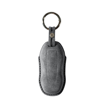 Alcantara Car Key Fob Cover for Porsche Model C with Buckle - Space Grey