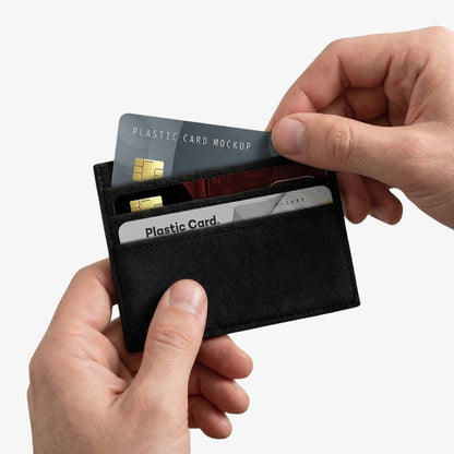 Alcantara Card Wallet - Deep Black