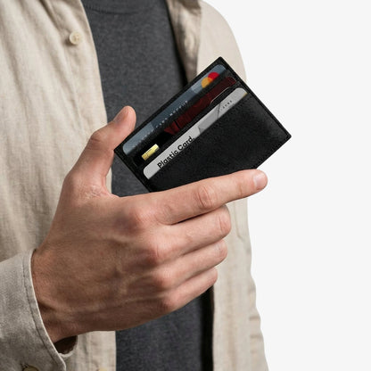 Alcantara Card Wallet - Deep Black