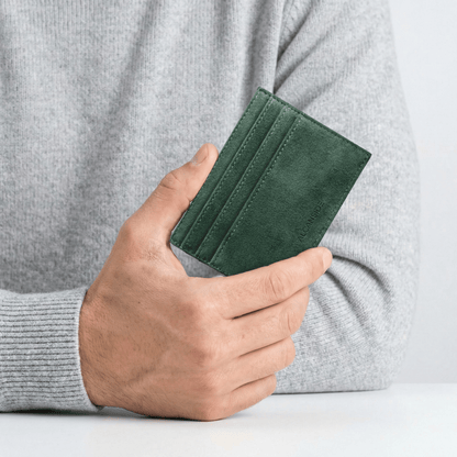 Alcantara Card Wallet - Midnight Green