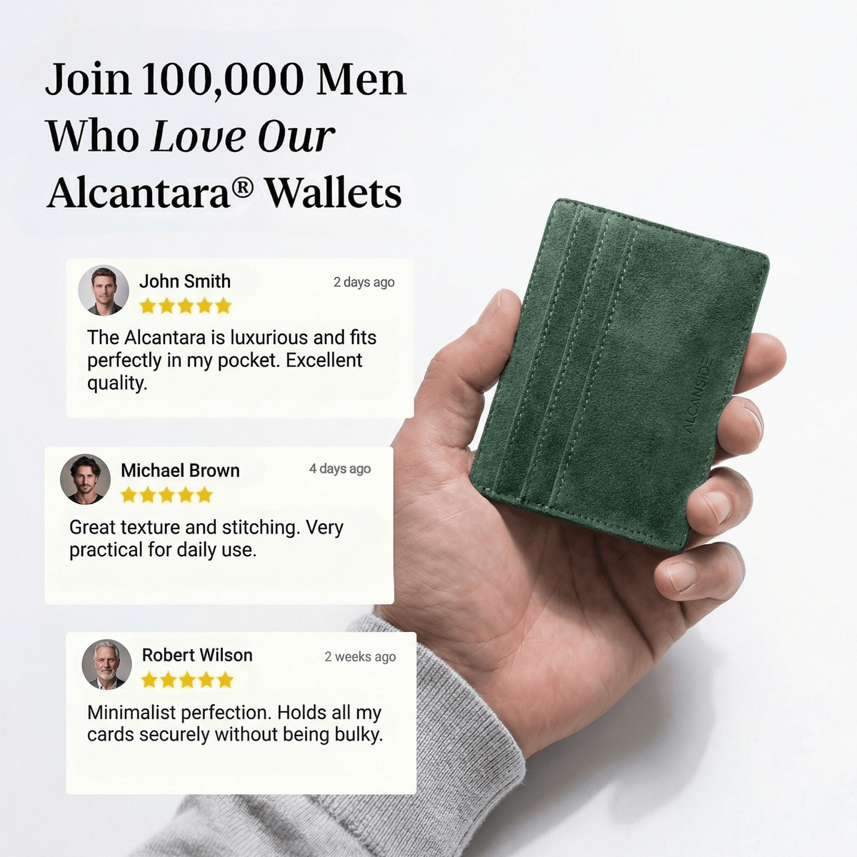 Alcantara Card Wallet - Midnight Green