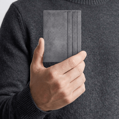 Alcantara Card Wallet - Nardo Gray