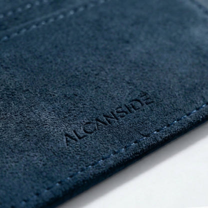 Alcantara Card Wallet - Navy Blue