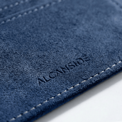 Alcantara Card Wallet - Ocean Blue