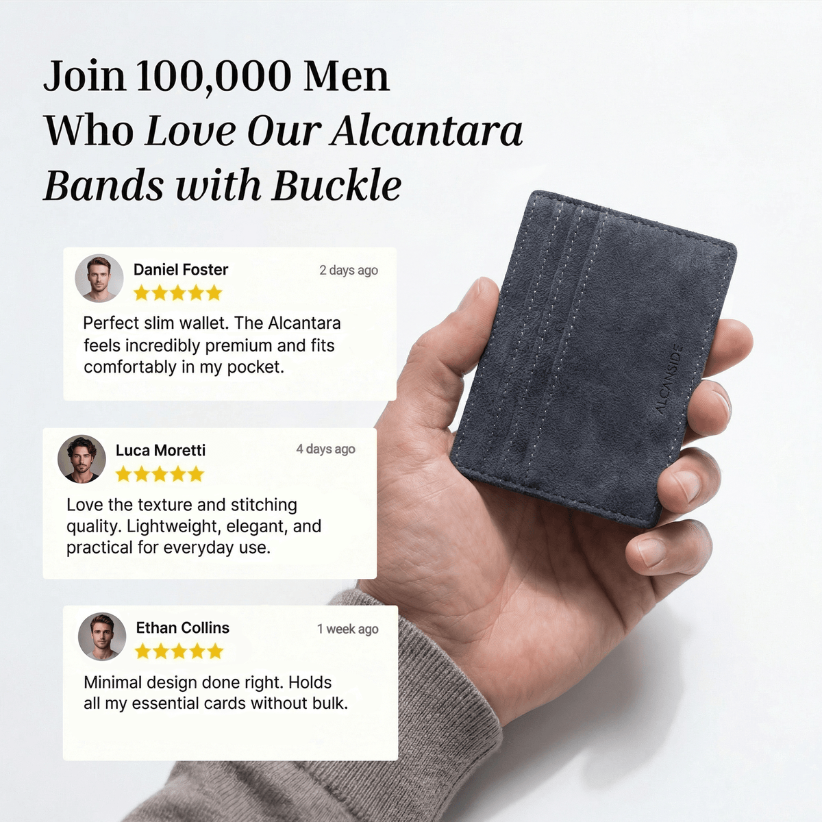 Alcantara Card Wallet - Space Grey