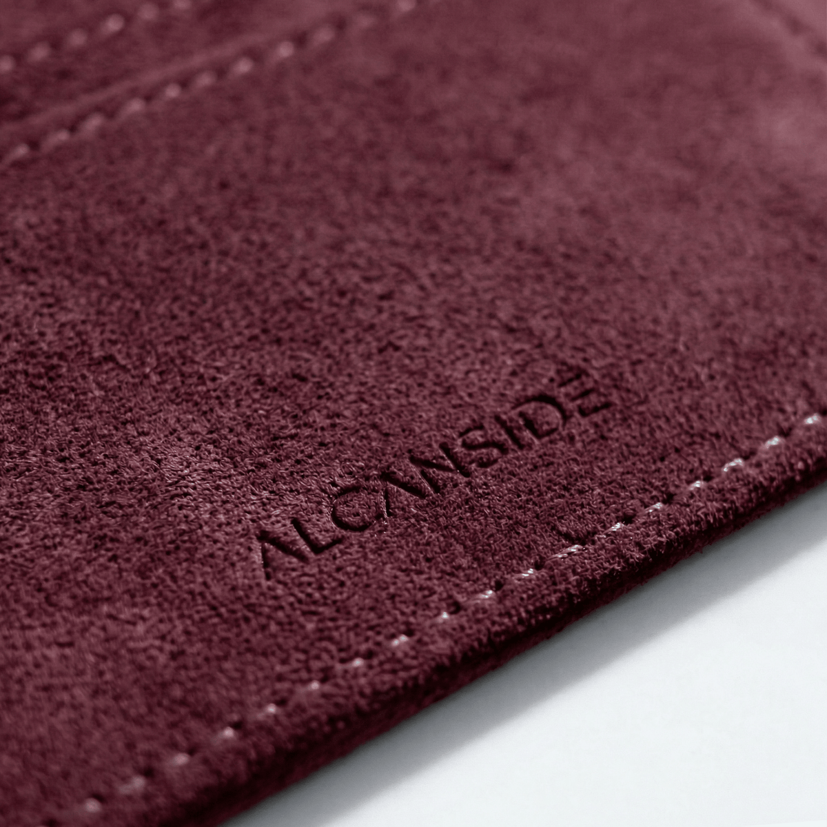 Alcantara Card Wallet - Wine Red