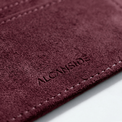 Alcantara Card Wallet - Wine Red