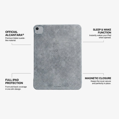 Alcantara iPad Cover - For iPad Air 11 inch (2024/2026) - Nardo Gray