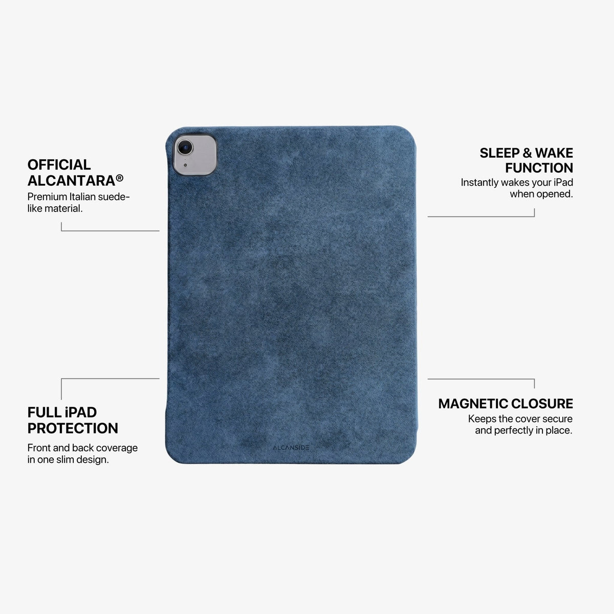 Alcantara iPad Cover - For iPad Air 11 inch (2024/2026) - Ocean Blue