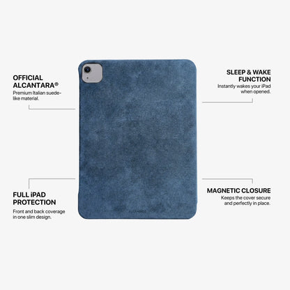 Alcantara iPad Cover - For iPad Air 11 inch (2024/2026) - Ocean Blue