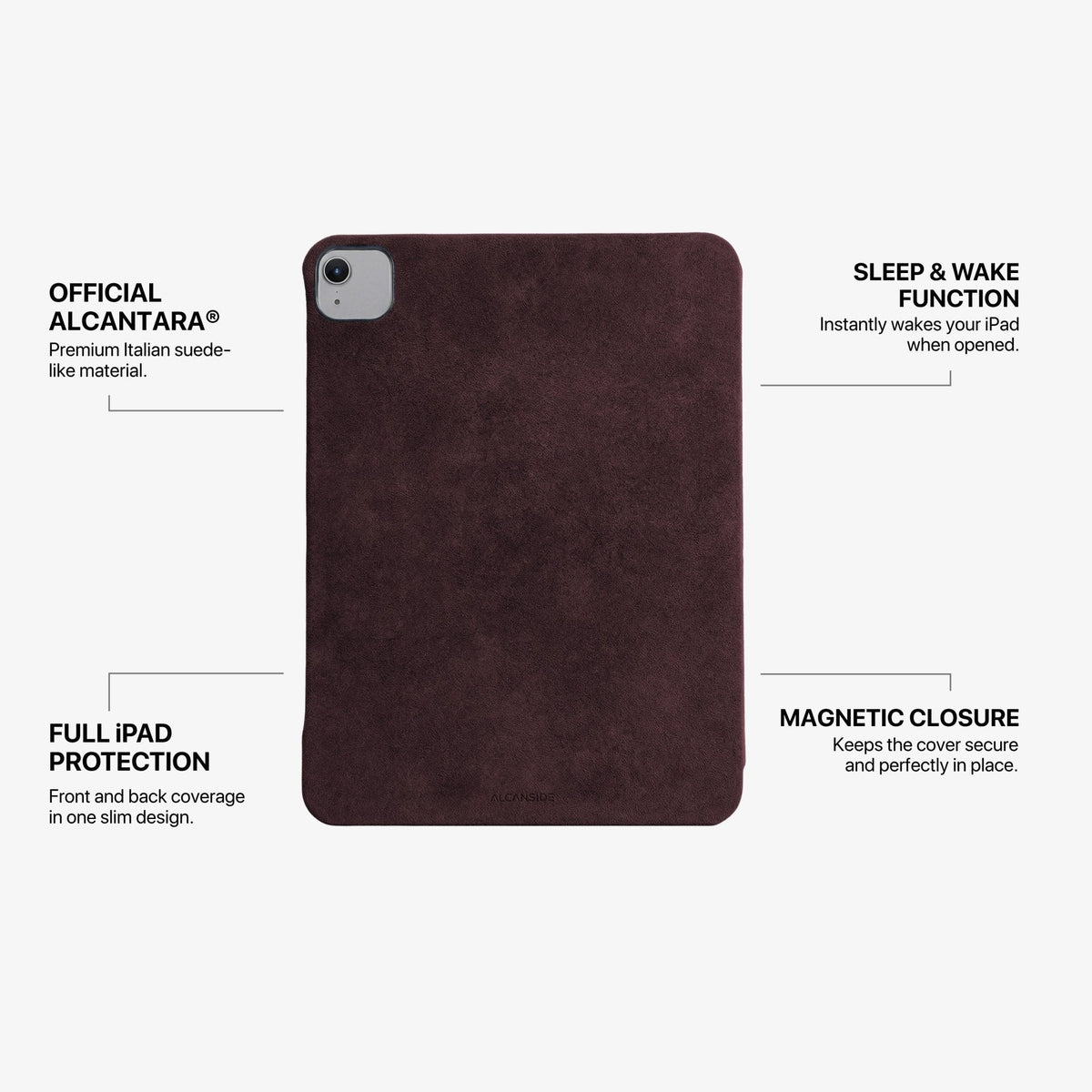 Alcantara iPad Cover - For iPad Air 11 inch (2024/2026) - Wine Red