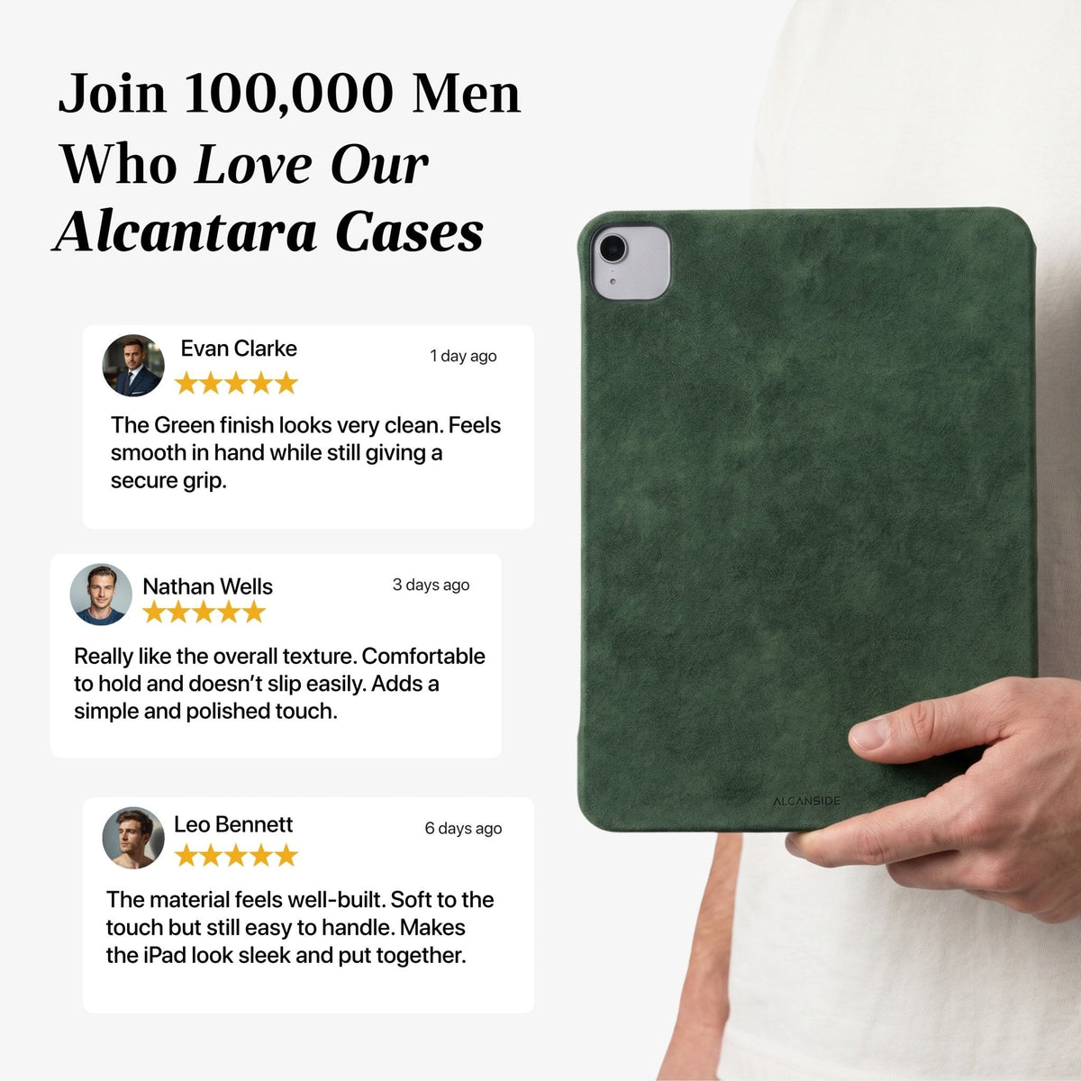 Alcantara iPad Cover - For iPad Air 2026  (13 inch) - Midnight Green