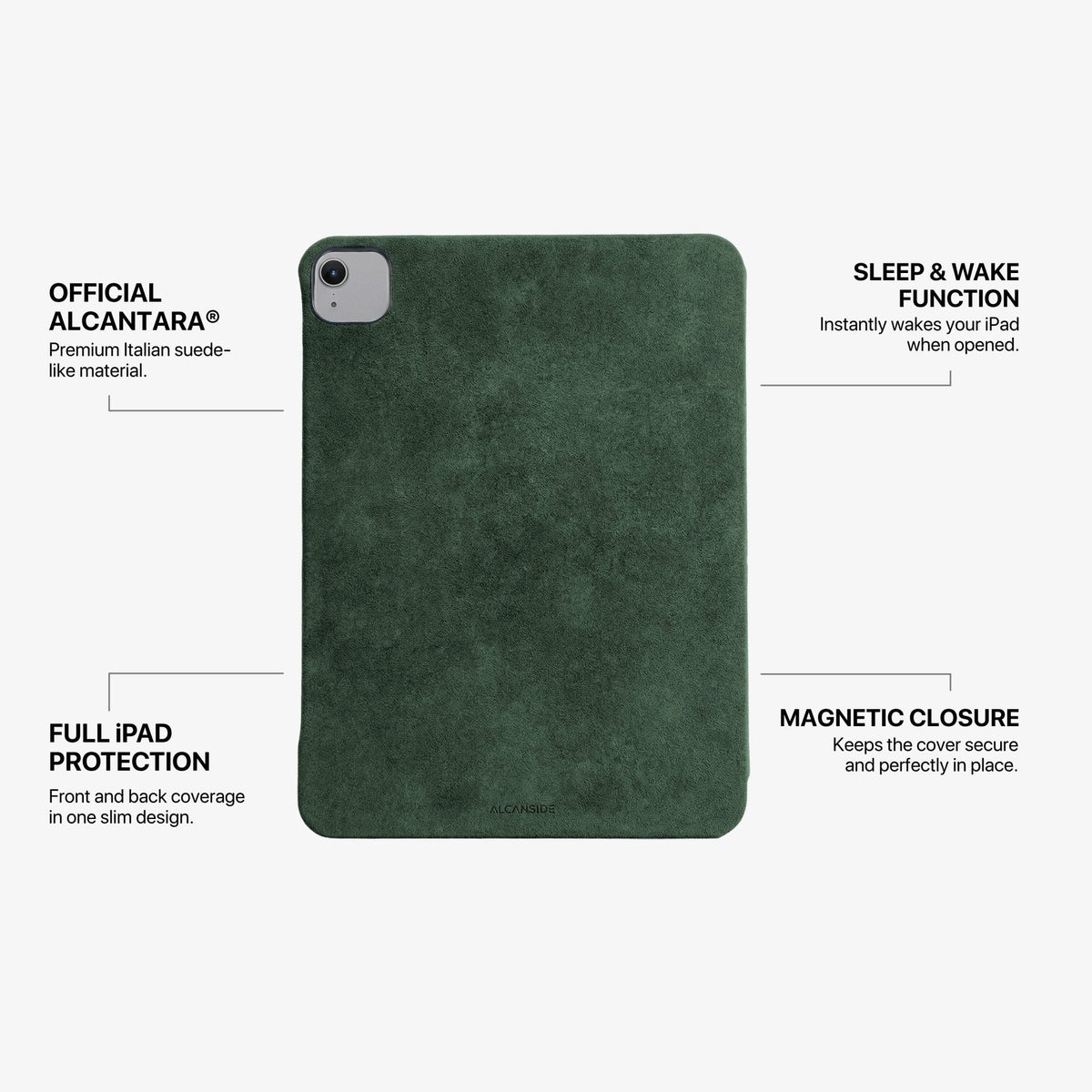 Alcantara iPad Cover - For iPad Air 2026  (13 inch) - Midnight Green