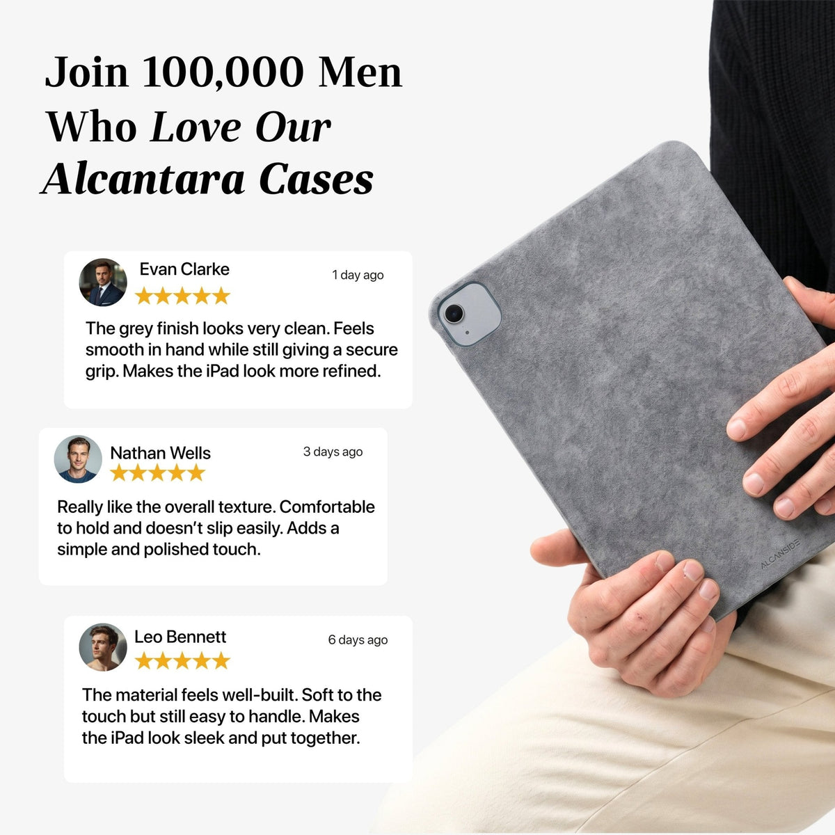 Alcantara iPad Cover - For iPad Air 2026  (13 inch) - Nardo Gray