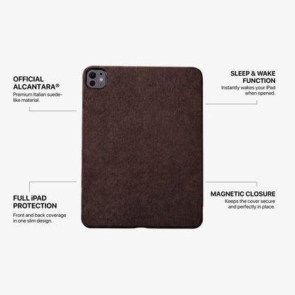 Alcantara iPad Cover - For iPad Pro (13 inch) - Chocolate Brown