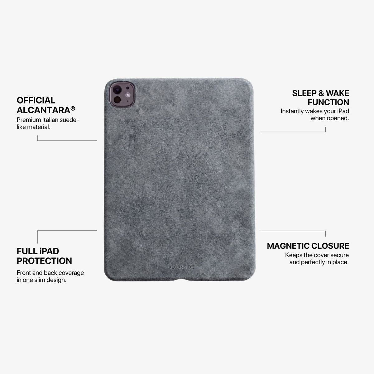 Alcantara iPad Cover - For iPad Pro (13 inch) - Nardo Gray